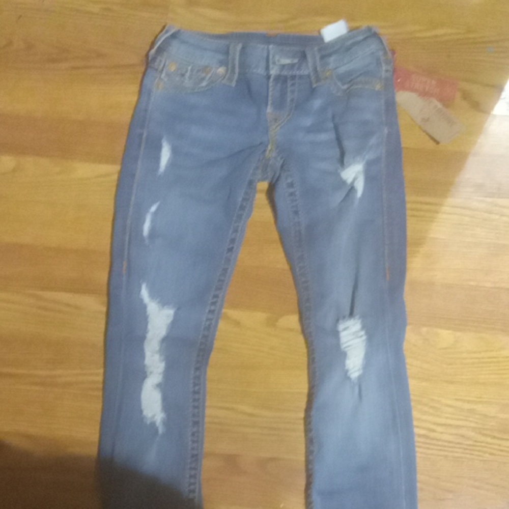 True Religion Super Stretch STELLA FLAP BIG T DESTROY REG $159.00 BRAND NEW!